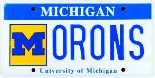 University of Michigan plate - Morons